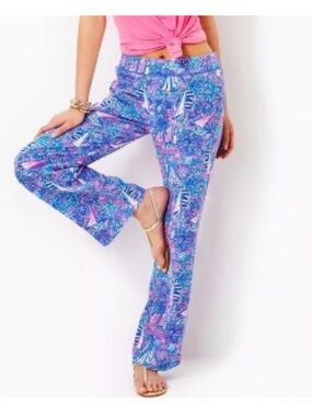 Lilly Pulitzer Linen Pants in Boca Blue size Medium